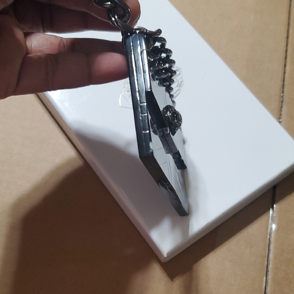 Kurt Geiger Black and Silver Britton Keychain/bag Charm - Picture 3 of 4